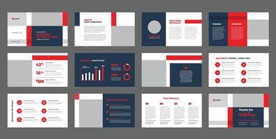 Business-Präsentationsbroschüren-Guide-Design oder Pitch-Deck-Folienvorlage oder Sales-Guide-Slider vektor