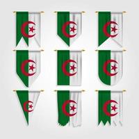 Algerien-Flagge in verschiedenen Formen vektor