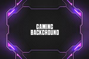 Gaming-Hintergrund schwarz und lila mit Element vektor