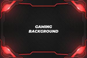 Gaming-Hintergrund schwarz und rot mit Element vektor