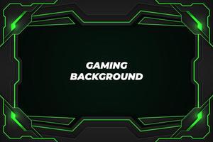 Gaming-Hintergrund schwarz und grün mit Element vektor