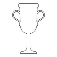 Trophäe Cup Kontur Umrisslinie Symbol Farbe schwarz Vektor Illustration Bild dünn flachen Stil