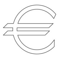 Euro-Symbol das schwarze Farbsymbol vektor