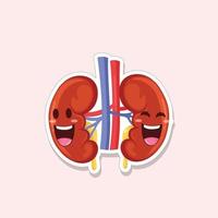 Nieren lustige menschliche innere Organe Aufkleber Vektor Illustration