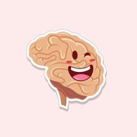 Gehirn lustige menschliche innere Organe Aufkleber Vektor Illustration