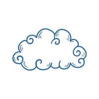 handgezeichnete Wolke. Doodle-Stil. vektor