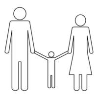 Familie Kontur Umrisslinie Symbol Farbe schwarz Vektor Illustration Bild dünn flachen Stil