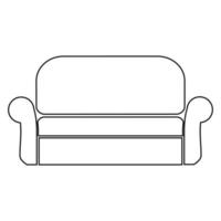 soffa kontur kontur linje ikon svart färg vektor illustration bild tunn platt stil