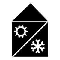 Home Kühl- und Heizsystem Symbol Farbe schwarz Vektor Illustration Bild flachen Stil