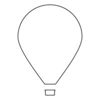 varmluftsballong kontur kontur linje ikon svart färg vektor illustration bild tunn platt stil