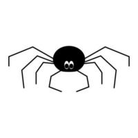 Spinne die schwarze Farbe schwarzes Symbol. vektor