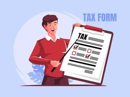 Ausfüllen von Steuerformularen oder Steuerunterlagen vektor