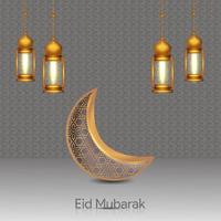 glad eid mubarak banner på vit bakgrund vektorillustration vektor