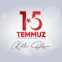 15 temmuz demokrasi ve milli birlik gunu. 15 juli dagen för demokrati och nationell enhet. vektor