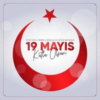 19 maj ataturk'u anma, genclik ve spor bayrami. 19 maj högtidlighållande av ataturk, ungdoms- och idrottsdagen. vektor