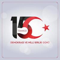 15 temmuz demokrasi ve milli birlik gunu. 15. juli der tag der demokratie und der nationalen einheit. vektor