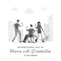 Internationaler Tag der Menschen mit Behinderungen, Weltbehindertentag, Behindertenwoche, 3. Dezember. vektor