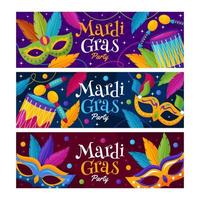 mardi gras party banner set vektor