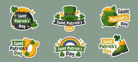 Saint Patricks Aufkleber-Set vektor