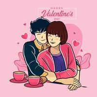 Valentinstag in der Liebe Illustration kostenloser Download vektor