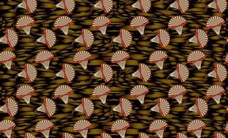 Afrikanischer Wachsdruckstoff, nahtloses Design mit ethnischem Überlappungsornament, florale Elemente mit Kitenge-Mustermotiven. Vektor-Textur, Afro-bunte Textil-Ankara-Mode-Stil. Pareo Wickelkleid Hochzeitsblumen vektor