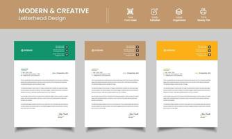 Business-Briefkopf-Vorlagendesign mit verschiedenen Farben vektor