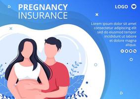 schwangere mutter und mutterschaftsversicherung broschüre gesundheitswesen vorlage flache illustration editierbar von quadratischem hintergrund für soziale medien oder grußkarte vektor