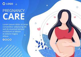 gravid mor och moderskapsförsäkring broschyr hälsovårdsmall platt illustration redigerbar av kvadratisk bakgrund för sociala medier eller gratulationskort vektor