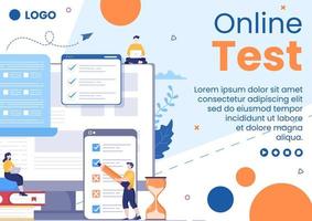online testkurs broschyrmall platt designillustration redigerbar av kvadratisk bakgrund för sociala medier, e-lärande och utbildningskoncept vektor
