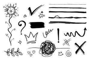 doodle element vektor set, för konceptdesign.