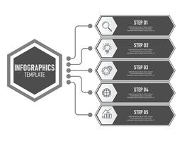 Business infographics mall med grå färg vektor