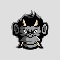 Monkey Devil Maskottchen Logo Design Vektor mit moderner Illustration für Sportteam, Gaming, Esport