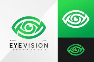 öga vision med blad logotyp design vektor illustration mall