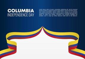 columbias självständighetsdag för nationellt firande den 20 juli. vektor