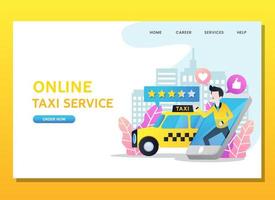 Mann bestellt Online-Taxi vektor