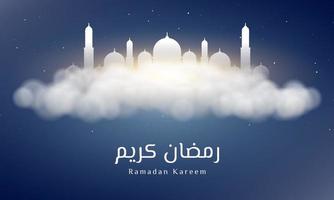 ramadan kareem bakgrund med vit moské. vektor illustration.