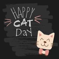 Weltkatzentag. Vektor-Illustration. internationaler Feiertag. Umarme deine Katze, miau. vektor