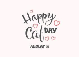 Weltkatzentag. internationaler Feiertag. Vektor-Illustration. Schriftzug auf rosa Hintergrund. vektor