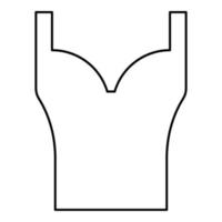 korsett torso kvinna kläder underkläder plagg kontur kontur ikon svart färg vektor illustration platt stil bild