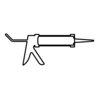 Silikon Pistole Dichtungsmasse Dichtung Kontur Umriss Symbol Farbe schwarz Vector Illustration Flat Style Image