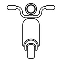 moped skoter motorcykel elektrisk cykel kontur kontur ikon svart färg vektor illustration platt stil bild
