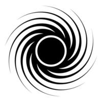 svart hål spiral form vortex portal ikon svart färg vektor illustration platt stil bild