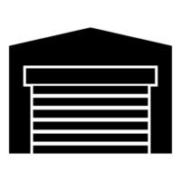 Garagentor für Auto Rollladen Hangar Lager Symbol Farbe schwarz Vector Illustration Flat Style Image