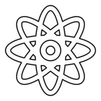 Atom molekulare Zeichen Kontur Umriss Symbol Farbe schwarz Vektor Illustration flachen Stil Bild