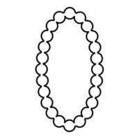 Halskette Perlenschmuck mit Perle Bijouterie Schmuck Kontur Umriss Symbol Farbe schwarz Vektor Illustration Flat Style Image