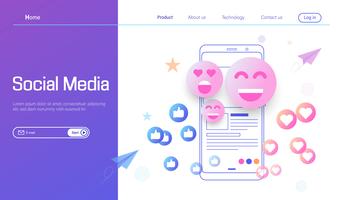 Konzeptdesignvektor des Social Media moderner flacher vektor