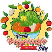världens grönsaksdag banner med grönsaker och frukter vektor