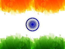indiska flaggan tema republiken dag akvarell dekorativ bakgrund vektor