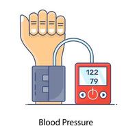 Blutdruck konzeptionelle Ikone im flachen Umrissdesign vektor