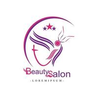 vektor abstrakt logotyp set för skönhetssalong, frisörsalong, kosmetika
